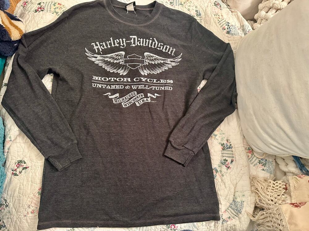 VINTAGE HARLEY DAVIDSON THERMAL WAFFLE TOP MILWAUKEE WISCONSIN